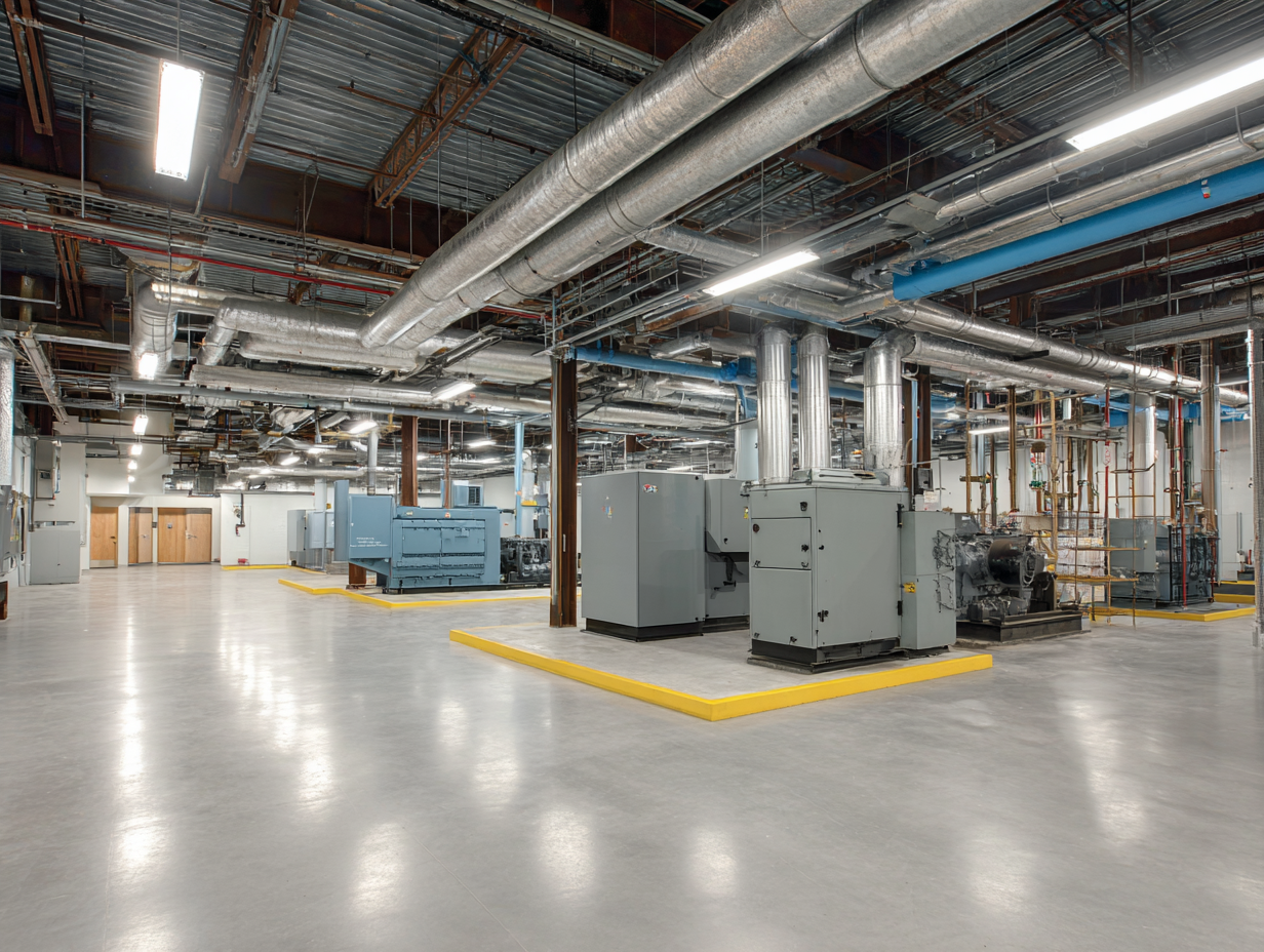 Completed soundproofed commercial equipment room